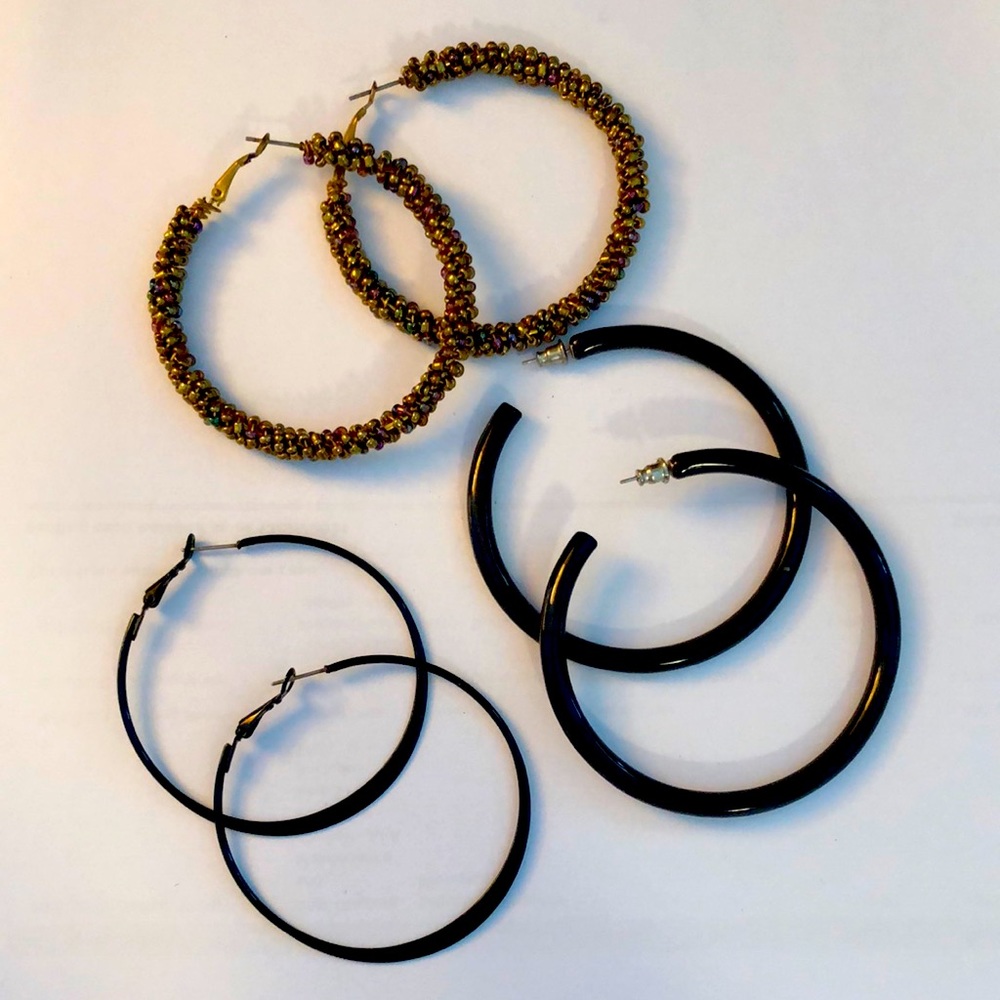 Fashion Jewellery 3 pairs of hoop earrings. FREE with purchase of 2items DM Me